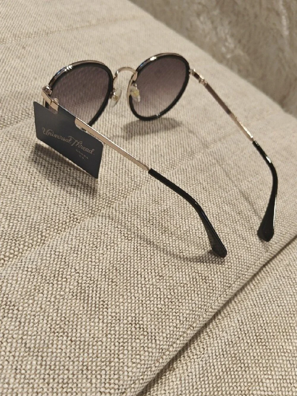 NWT Universal Thread Round Sunglasses — Black Frame with Purple Lenses - Picture 2 of 8